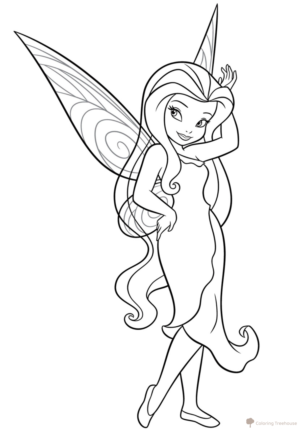 Silvermist Coloring Page free printable Tinker Bell and Other Disney Fairies Coloring Pages coloring page