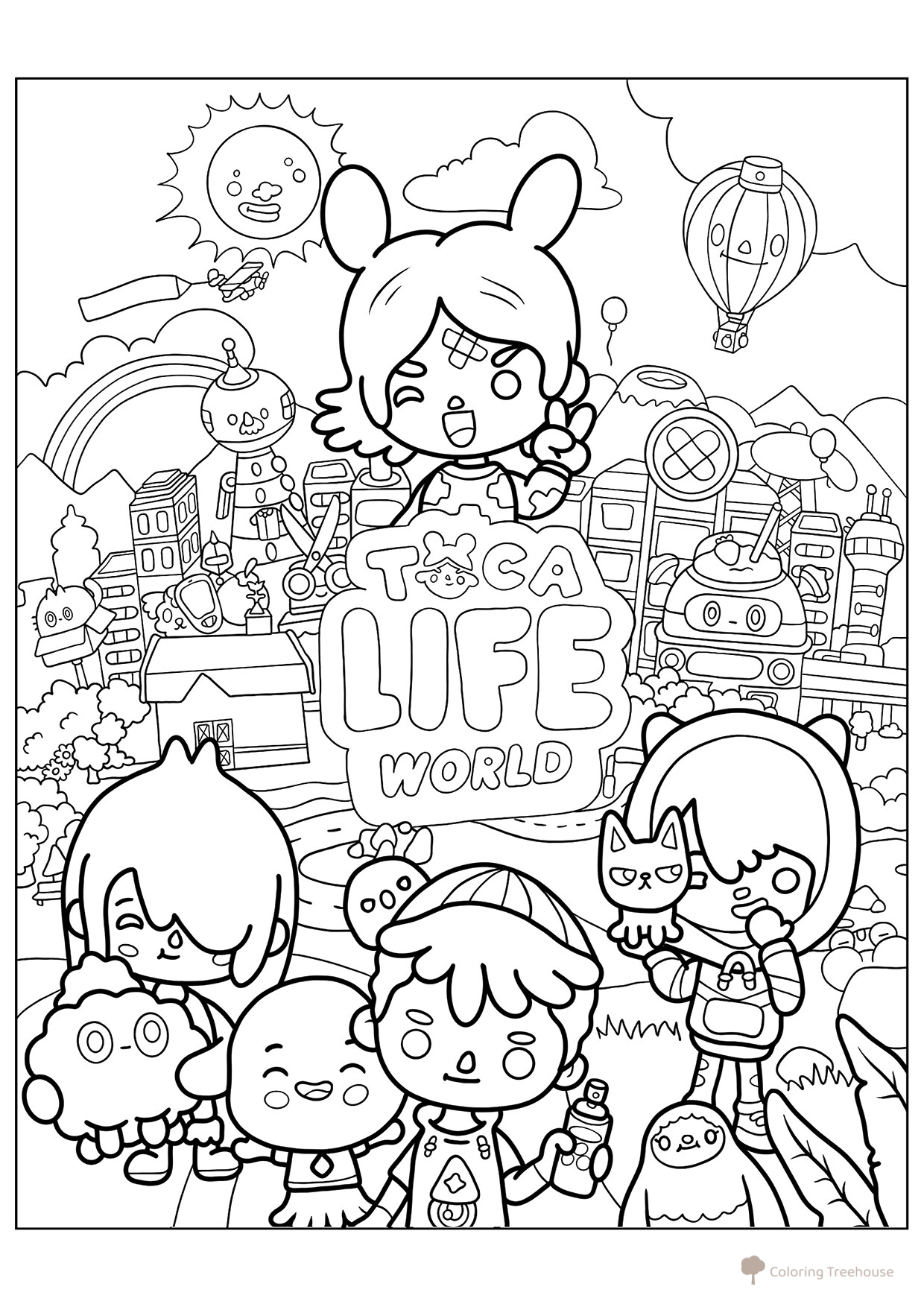 Página para colorear «Póster del mundo de Toca Boca» dibujo para colorear gratis de Páginas para colorear de Toca Boca (Toca Boca)