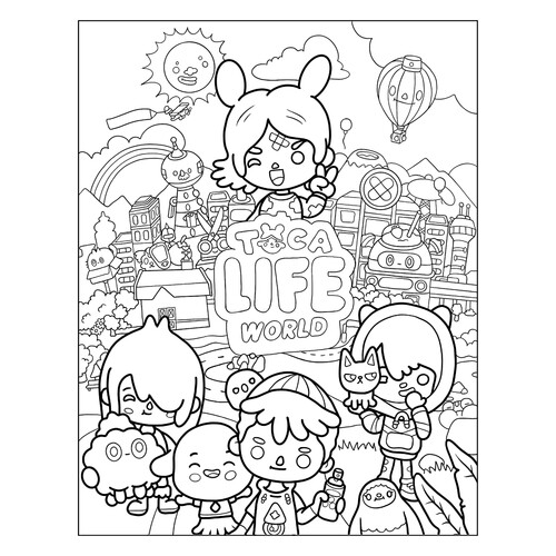 Página para colorear «Póster del mundo de Toca Boca» dibujo para colorear gratis de Páginas para colorear de Toca Boca (Toca Boca)