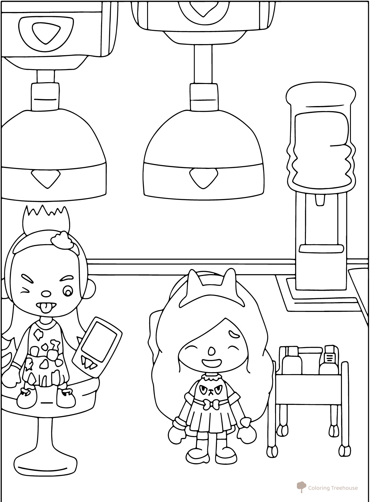 Toca Boca Life Salon Coloring Page free printable Toca Boca Coloring Pages coloring page