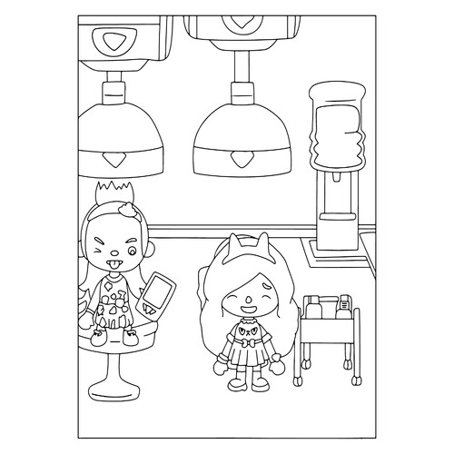 Toca Boca Life Salon Coloring Page free printable Toca Boca Coloring Pages coloring page