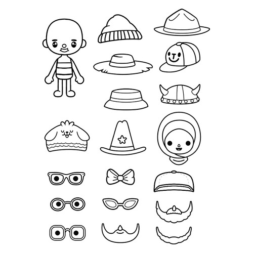 Toca Boca Accessories Coloring Page free printable Toca Boca Coloring Pages coloring page