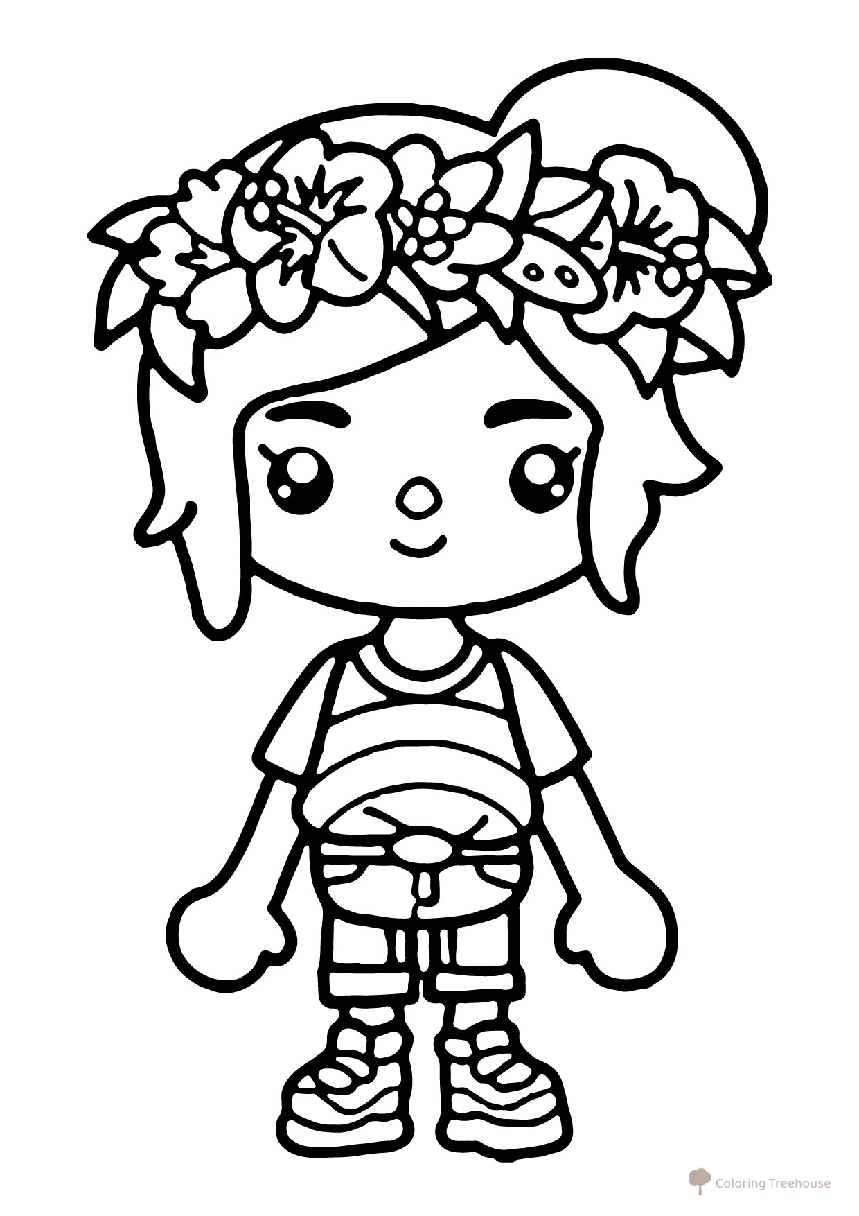 Toca Boca Colorful Girl Coloring Page free printable Toca Boca Coloring Pages coloring page
