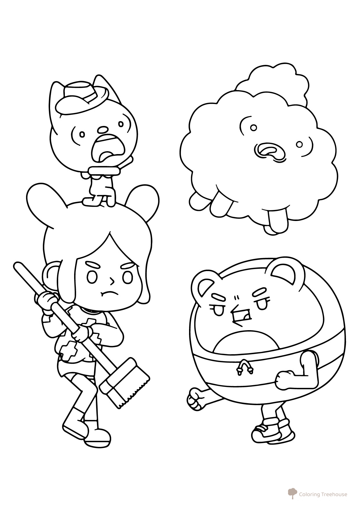 Toca Boca Coloring Page: Rita vs. the Evil Robot free printable Toca Boca Coloring Pages coloring page