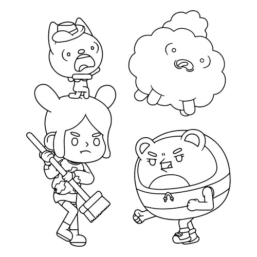 Toca Boca Coloring Page: Rita vs. the Evil Robot free printable Toca Boca Coloring Pages coloring page