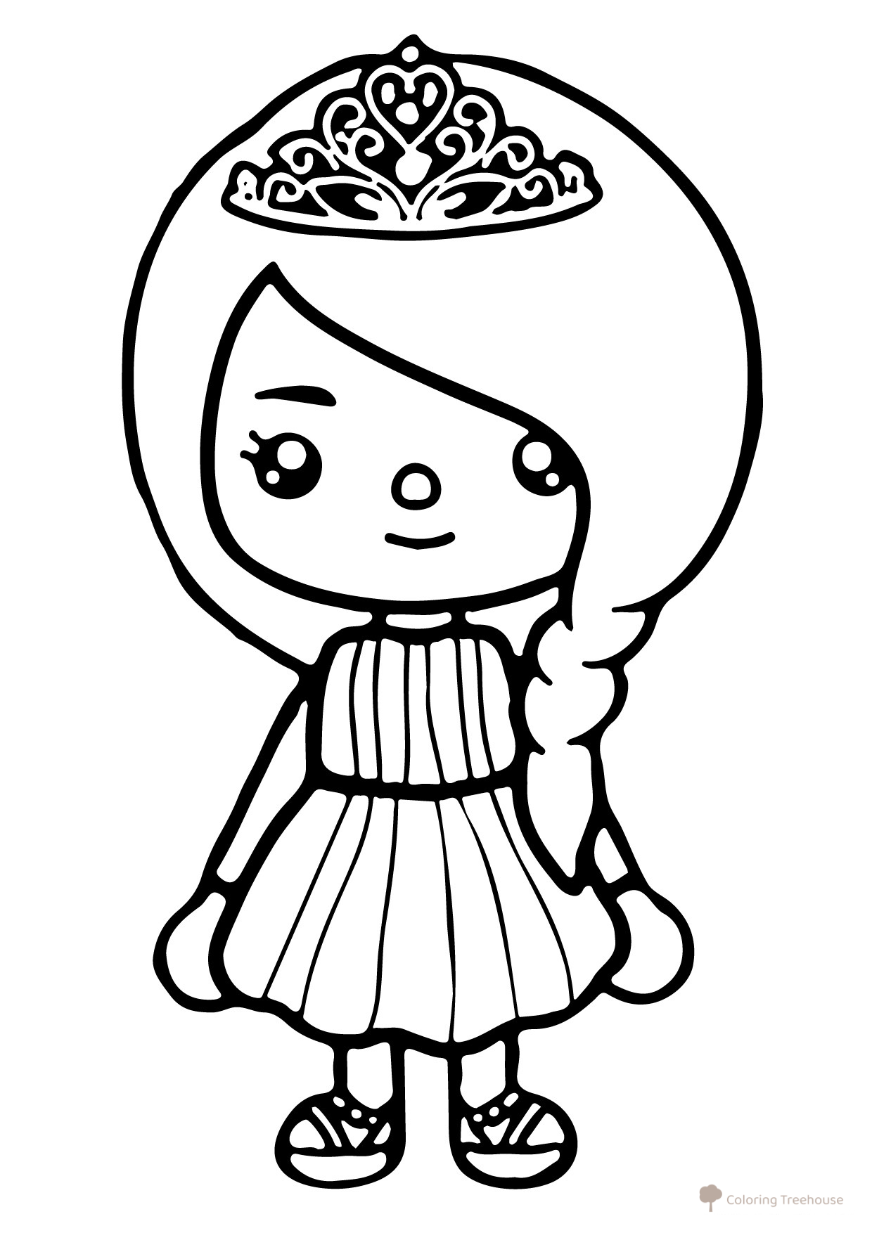 Página para colorear de Toca Boca: Elsa dibujo para colorear gratis de Páginas para colorear de Toca Boca (Toca Boca)