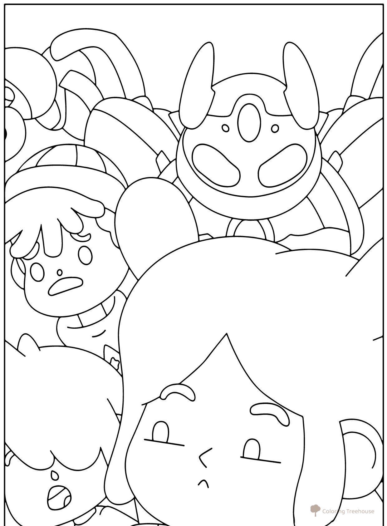 Toca Boca Coloring Page — Boy, Girl and Robot free printable Toca Boca Coloring Pages coloring page