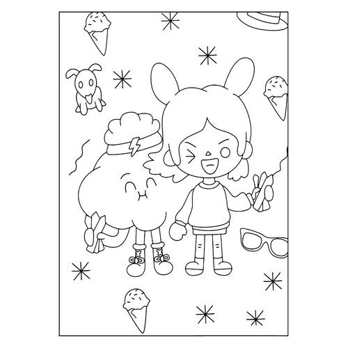 Página para colorear Toca Boca: niño y nubecita dibujo para colorear gratis de Páginas para colorear de Toca Boca (Toca Boca)