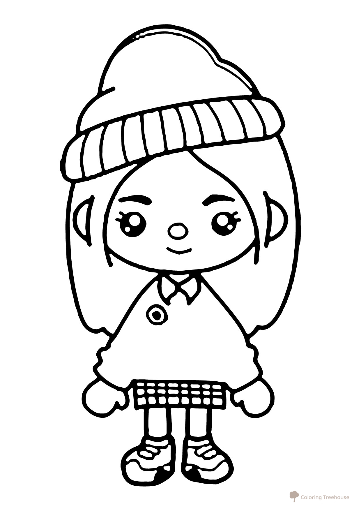 Página para colorear: Toca Boca — hermanita adorable dibujo para colorear gratis de Páginas para colorear de Toca Boca (Toca Boca)