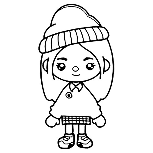 Página para colorear: Toca Boca — hermanita adorable dibujo para colorear gratis de Páginas para colorear de Toca Boca (Toca Boca)