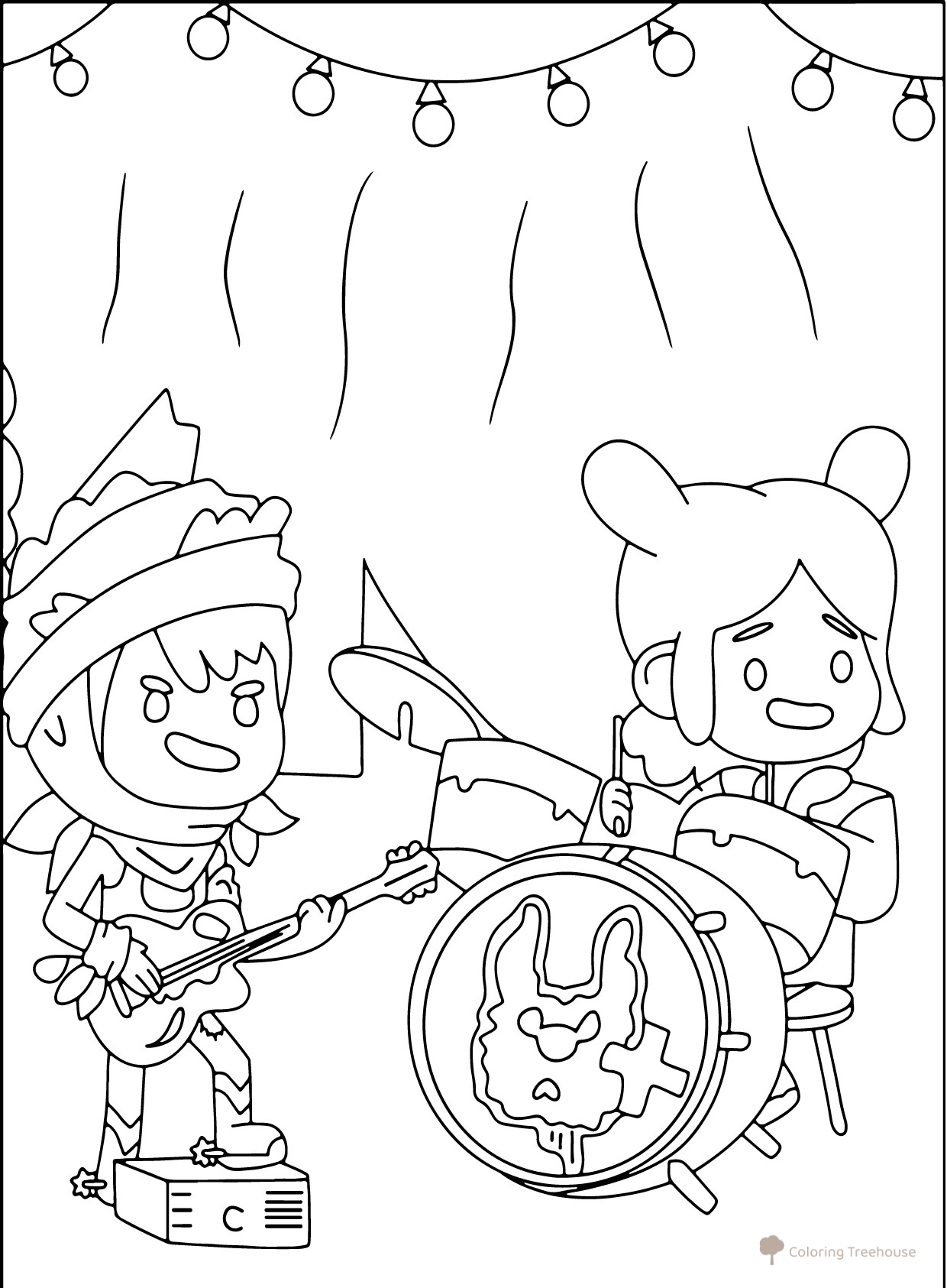 Toca Boca Musical Group Coloring Page free printable Toca Boca Coloring Pages coloring page