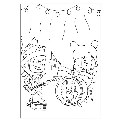 Página para colorear: Toca Boca — banda musical dibujo para colorear gratis de Páginas para colorear de Toca Boca (Toca Boca)