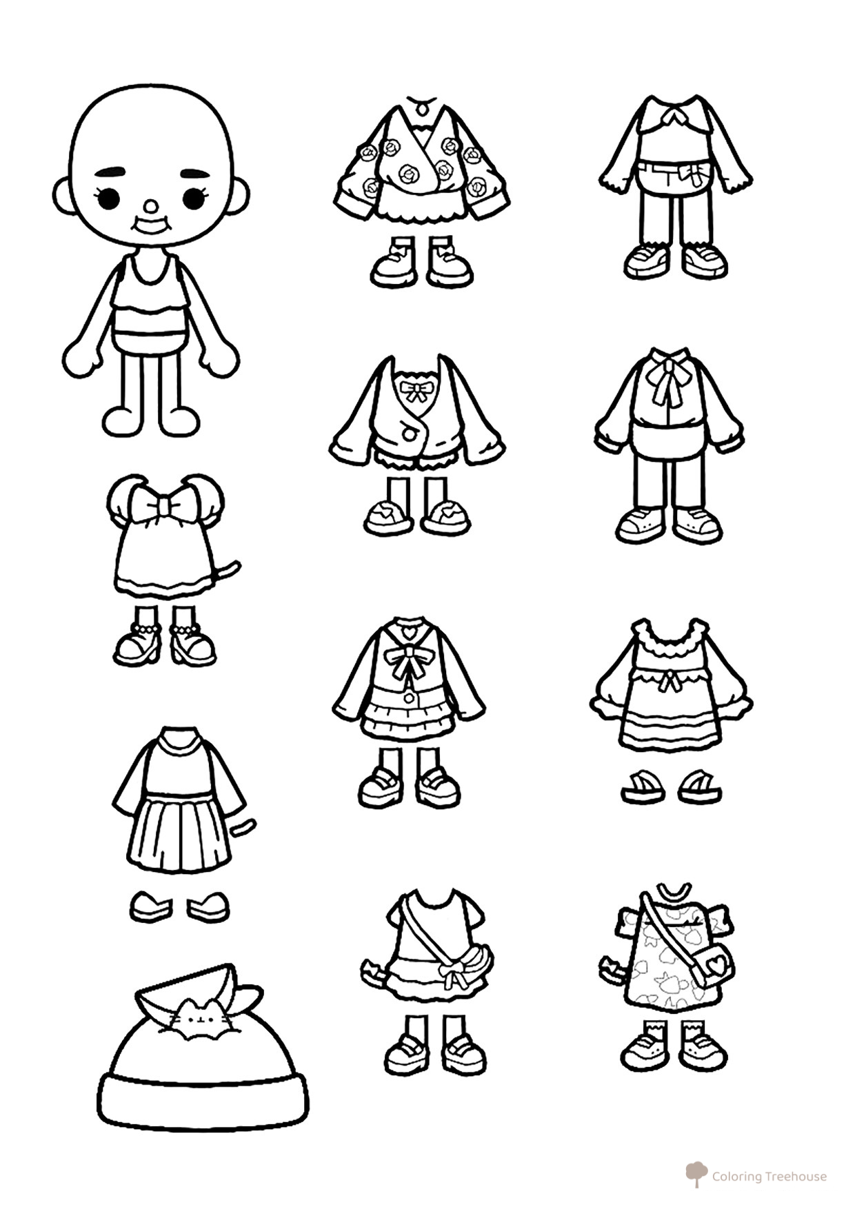 Página para colorear «Toca Boca: ropa» dibujo para colorear gratis de Páginas para colorear de Toca Boca (Toca Boca)