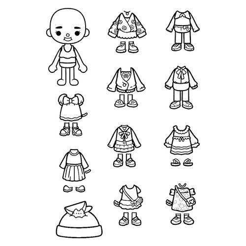 Página para colorear «Toca Boca: ropa» dibujo para colorear gratis de Páginas para colorear de Toca Boca (Toca Boca)