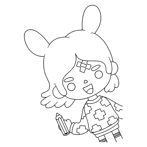 Página para colorear de Toca Boca: Rita con lápiz dibujo para colorear gratis de Páginas para colorear de Toca Boca (Toca Boca)