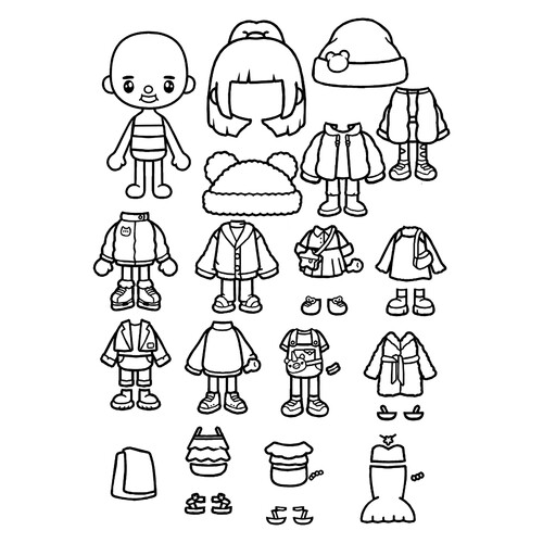 Dibujo para colorear «Toca Boca con ropa» dibujo para colorear gratis de Páginas para colorear de Toca Boca (Toca Boca)