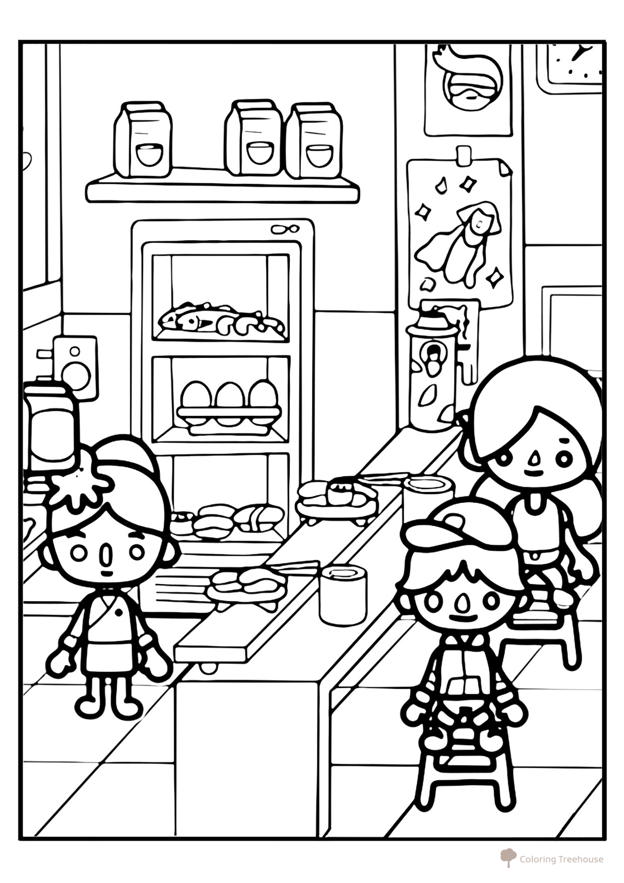 Página para colorear «Restaurante japonés Toka Boca» dibujo para colorear gratis de Páginas para colorear de Toca Boca (Toca Boca)