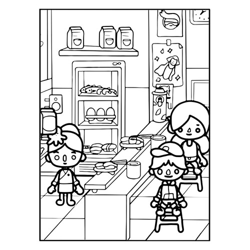 Página para colorear «Restaurante japonés Toka Boca» dibujo para colorear gratis de Páginas para colorear de Toca Boca (Toca Boca)