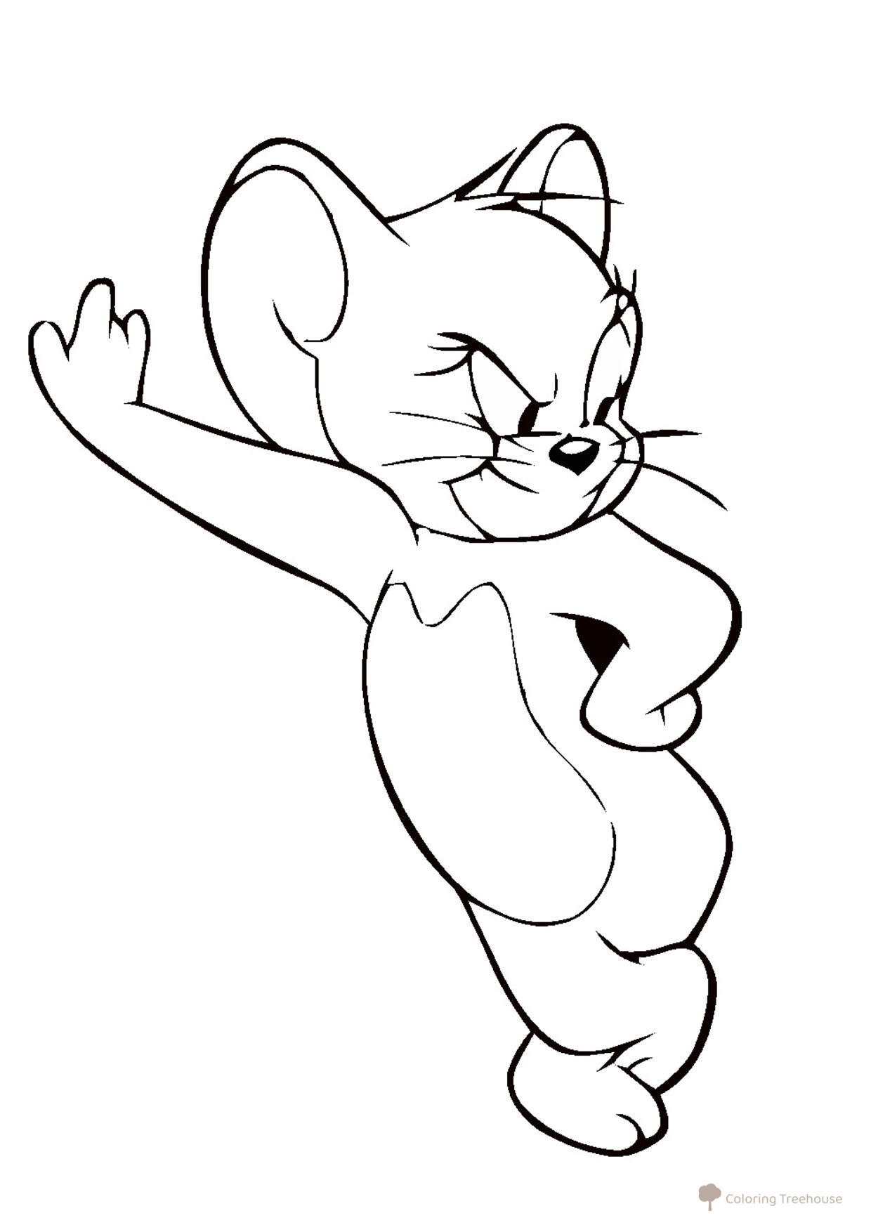 Jerry's Cunning Plan Coloring Page free printable Tom and Jerry Coloring Pages coloring page