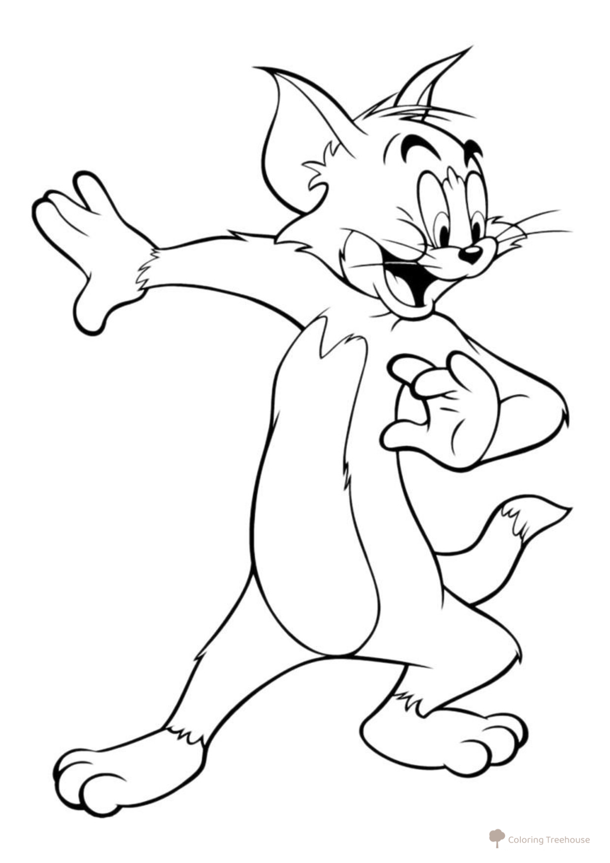 Página para colorear: Tom confundido dibujo para colorear gratis de Tom and Jerry Coloring Pages