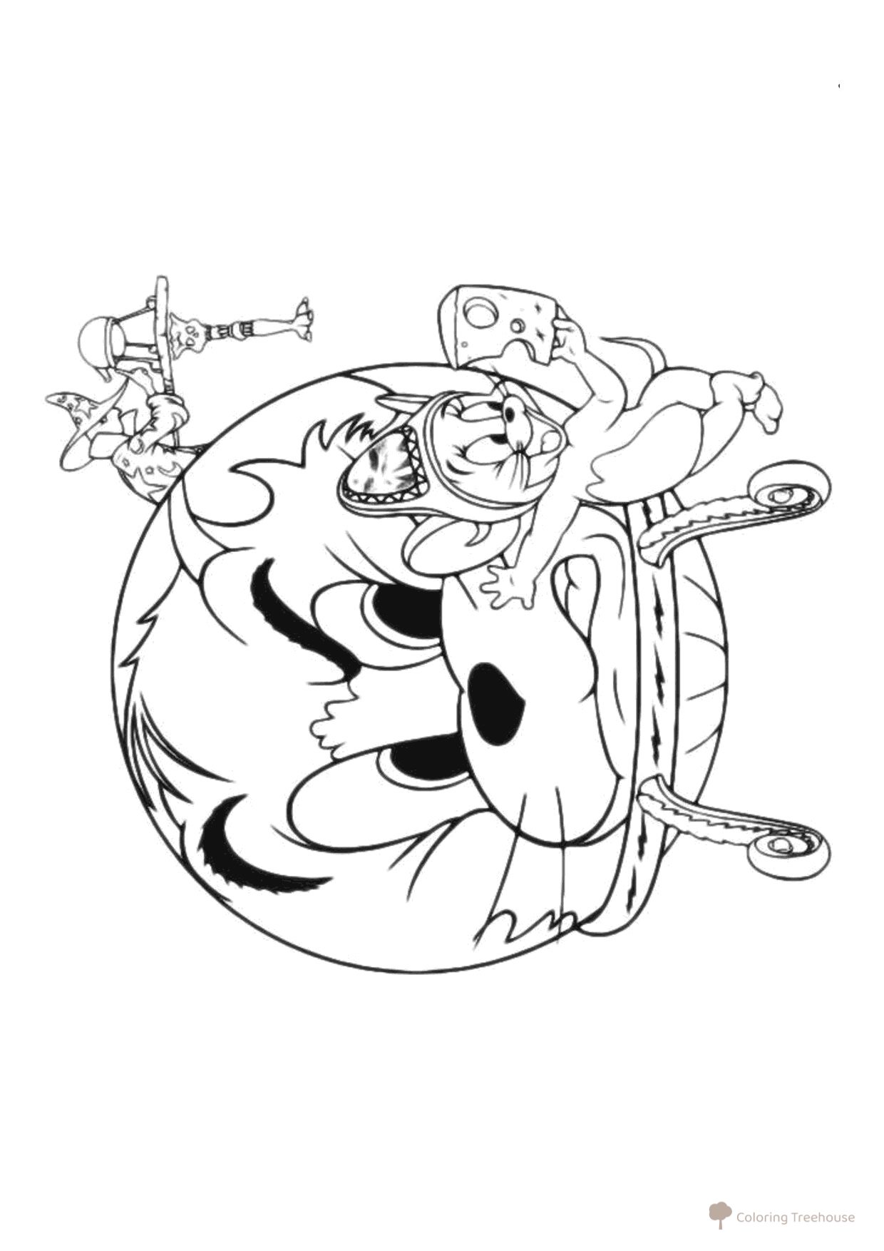 Tom Is Angry at Jerry Coloring Page free printable Tom and Jerry Coloring Pages coloring page