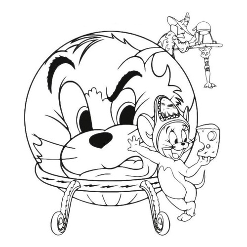 Tom Is Angry at Jerry Coloring Page free printable Tom and Jerry Coloring Pages coloring page