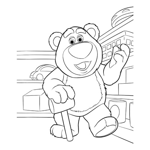 Página para colorear: Oso Lotso dibujo para colorear gratis de Páginas para colorear de Toy Story