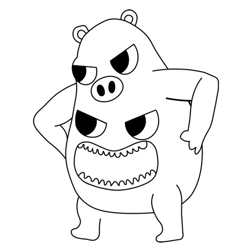Página para colorear: Chef Pigster enfadado del jardín Banban dibujo para colorear gratis de Páginas para colorear de Banban