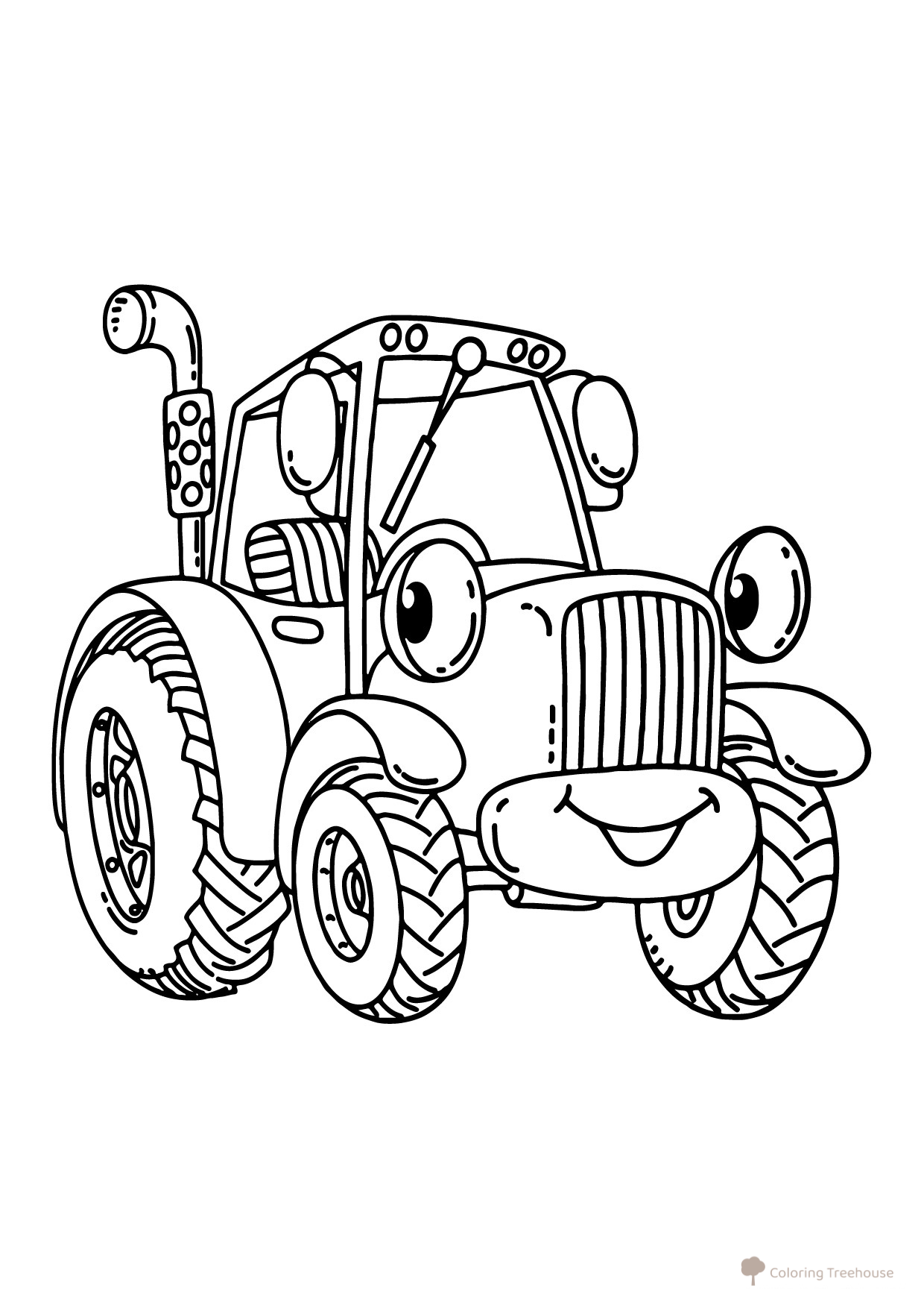 Página para colorear «Tractor para los más pequeños» dibujo para colorear gratis de Páginas para colorear: tractores y cosechadoras