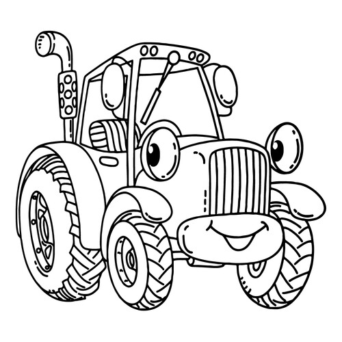 Página para colorear «Tractor para los más pequeños» dibujo para colorear gratis de Páginas para colorear: tractores y cosechadoras