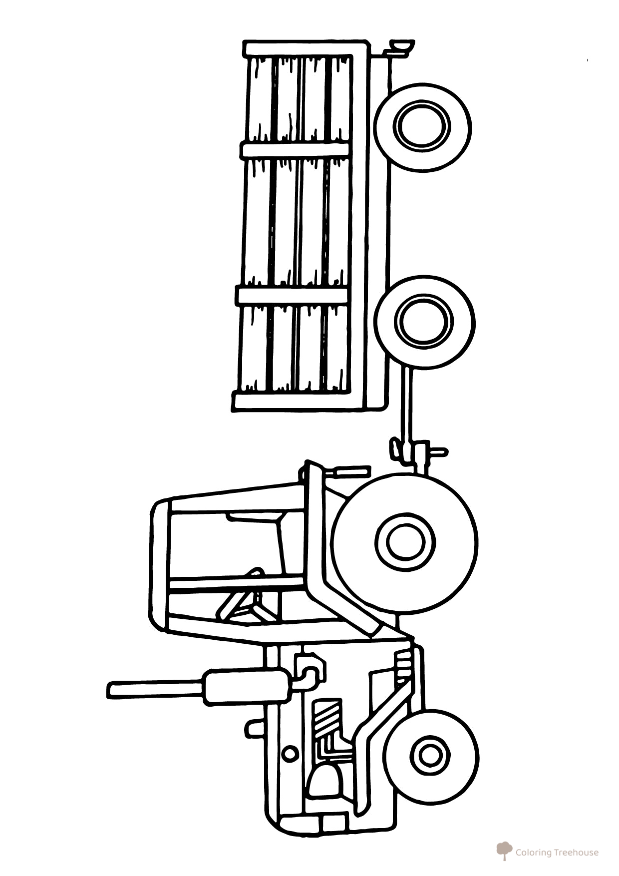 Tractor with Trailer Coloring Page free printable Tractors and Combine Harvesters Coloring Pages coloring page