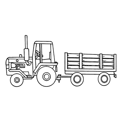 Tractor with Trailer Coloring Page free printable Tractors and Combine Harvesters Coloring Pages coloring page