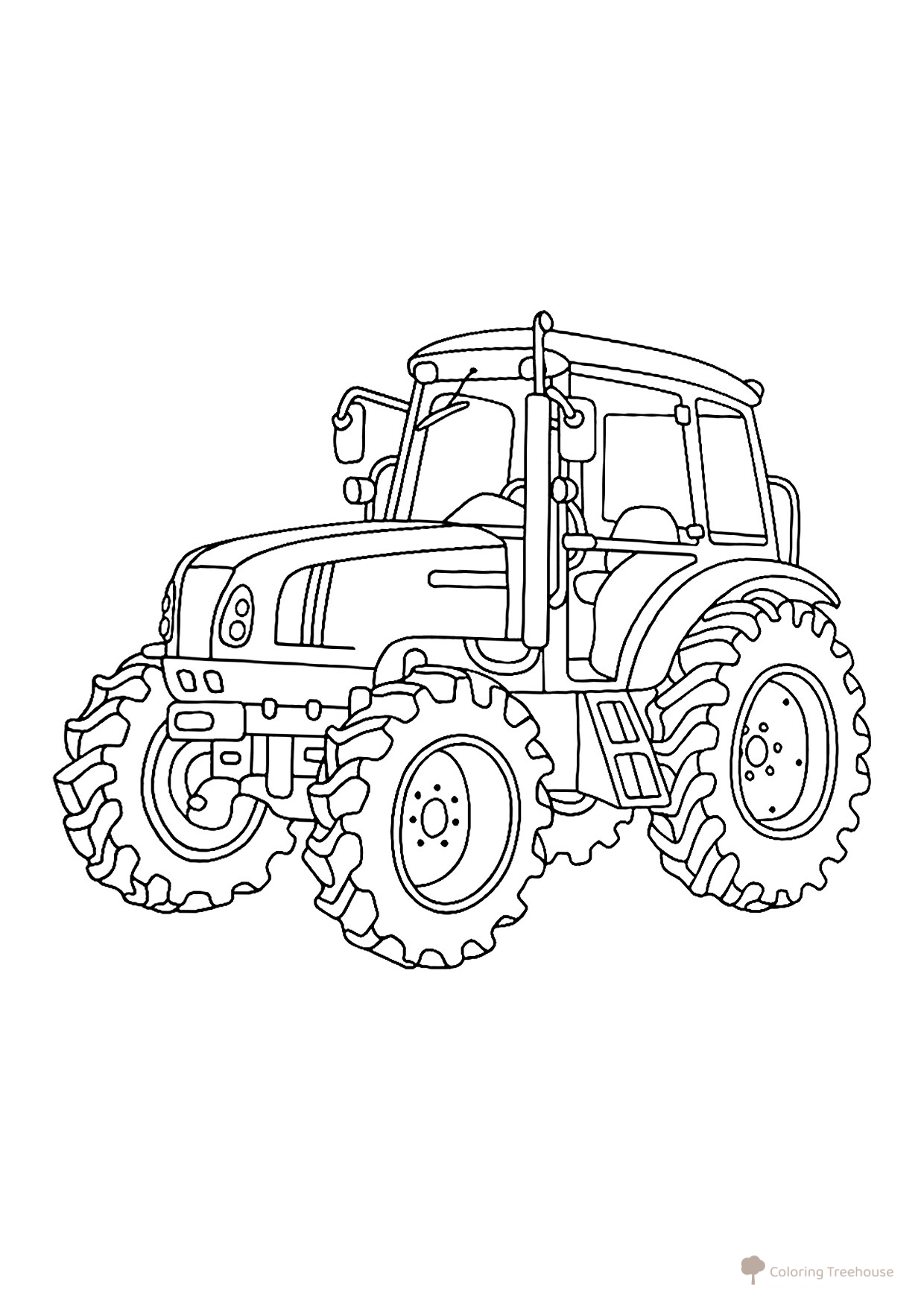 Página para colorear «Tractor — corcel de hierro» dibujo para colorear gratis de Páginas para colorear: tractores y cosechadoras