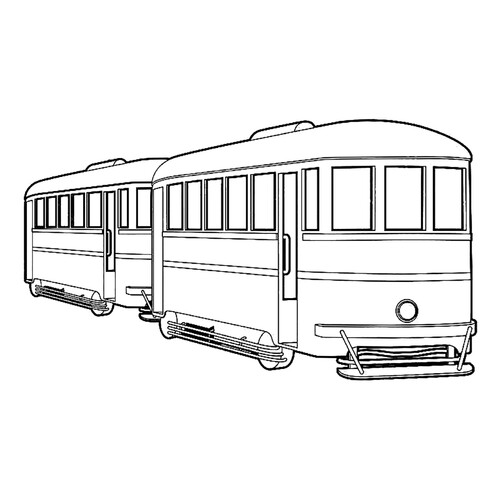 Página para colorear «Tranvía antiguo» dibujo para colorear gratis de Páginas para colorear de tranvías
