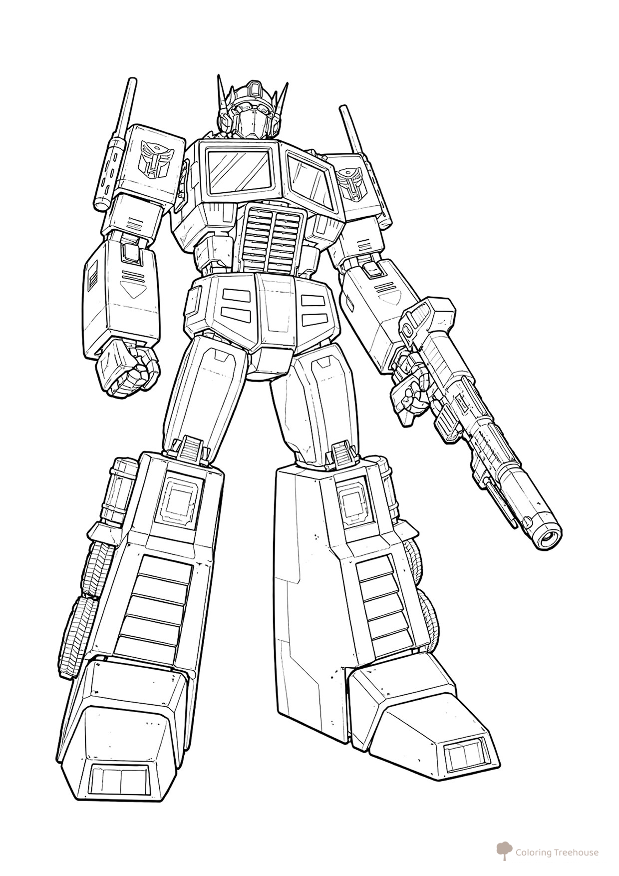 Autobot Optimus Prime Coloring Page free printable Transformers Coloring Pages coloring page
