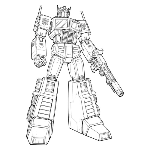 Autobot Optimus Prime Coloring Page free printable Transformers Coloring Pages coloring page