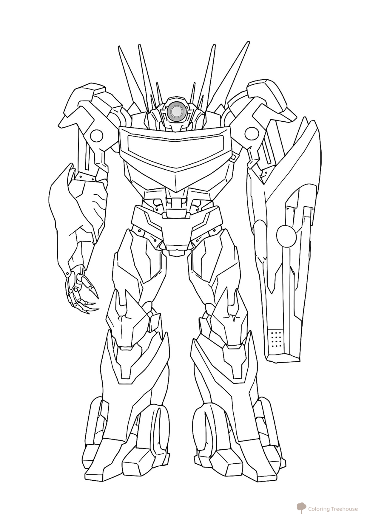 Página para colorear «Decepticon Shockwave del universo Primarian» dibujo para colorear gratis de Páginas para colorear de Transformers