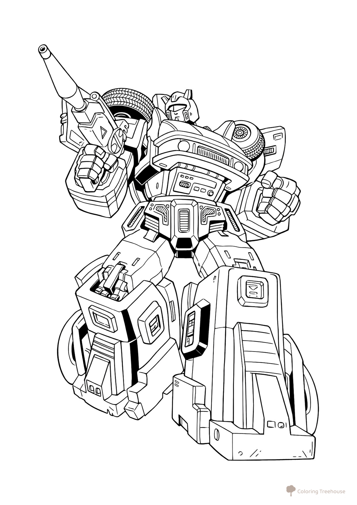 Página para colorear «Transformador Autobot Jazz» dibujo para colorear gratis de Páginas para colorear de Transformers