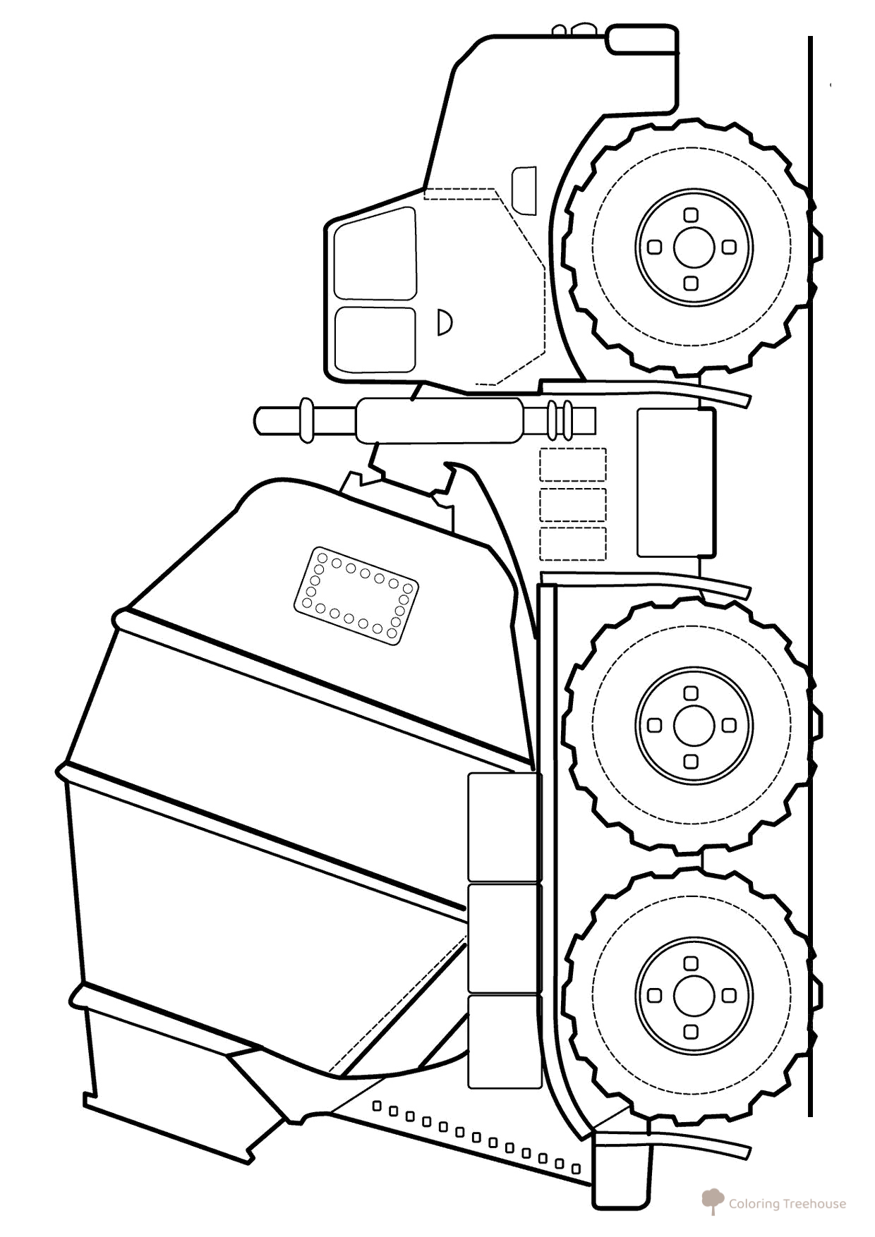 Página para colorear: Camión hormigonera dibujo para colorear gratis de Páginas para colorear de transporte