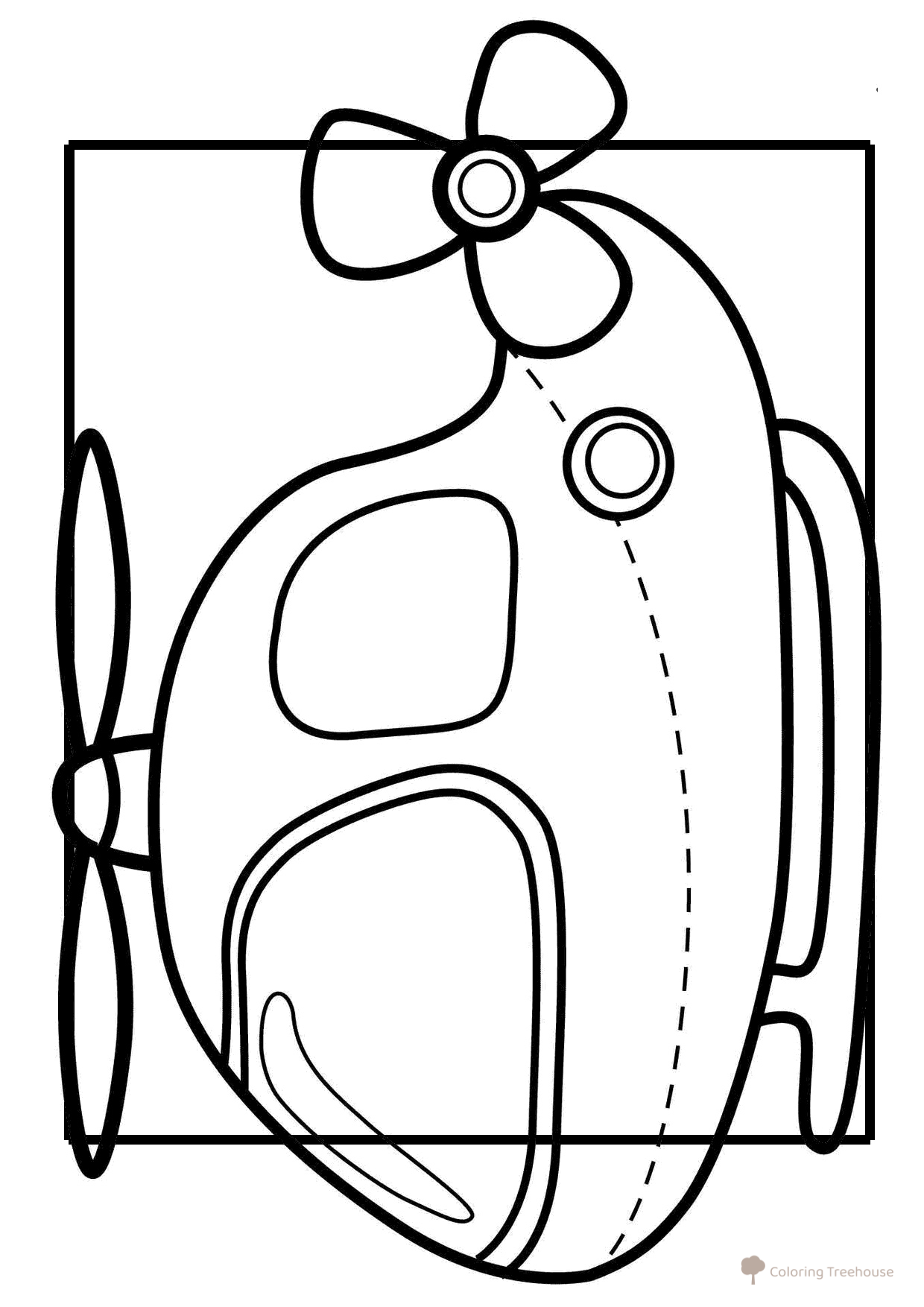 Página para colorear: Helicóptero dibujo para colorear gratis de Páginas para colorear de transporte