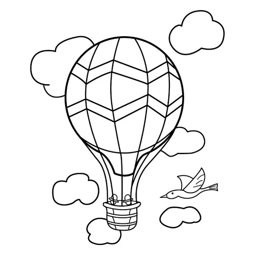 Dibujo para colorear: Globo aerostático dibujo para colorear gratis de Páginas para colorear de transporte