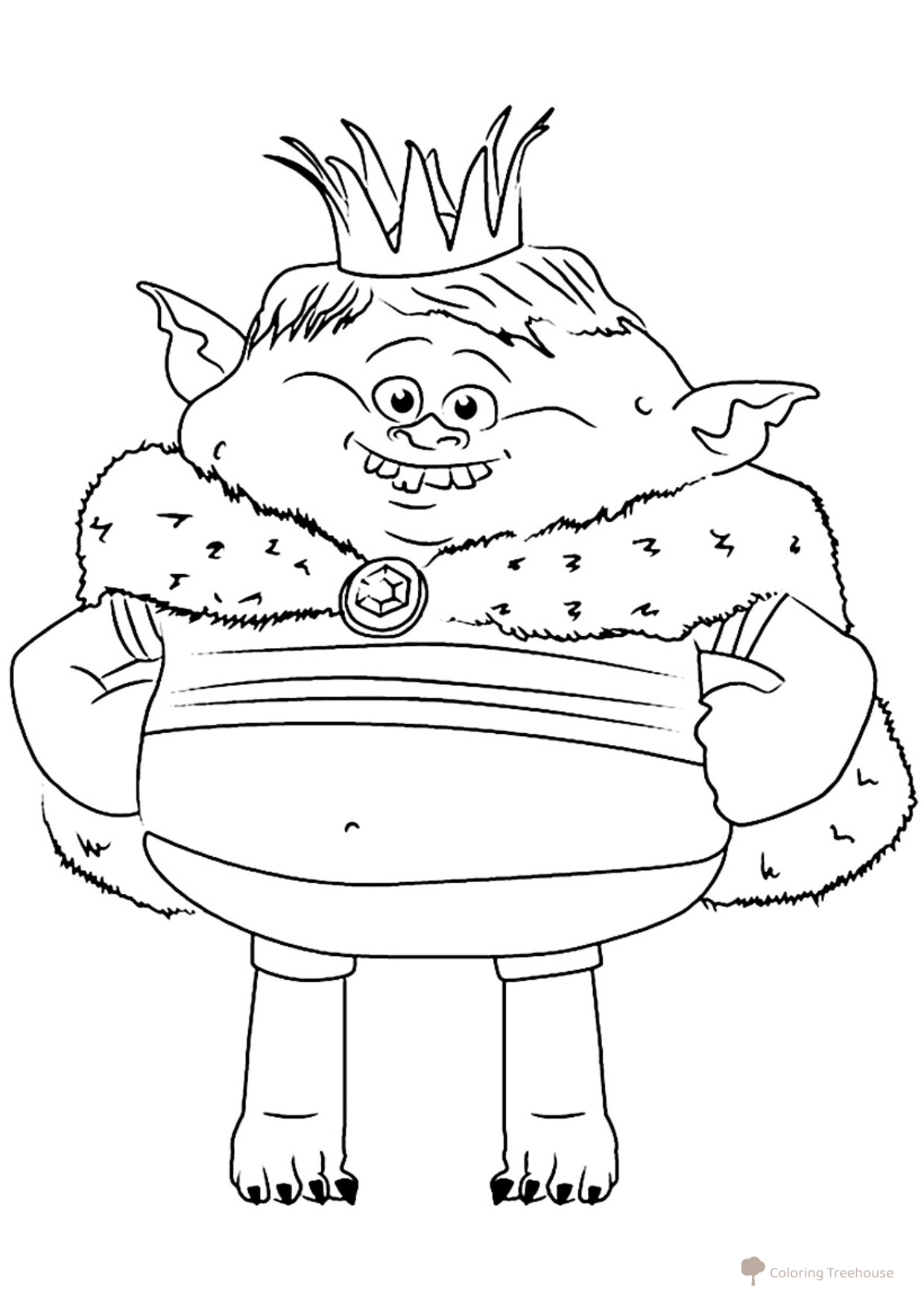King Gristle Coloring Page free printable Trolls and Trolls World Tour Coloring Pages coloring page