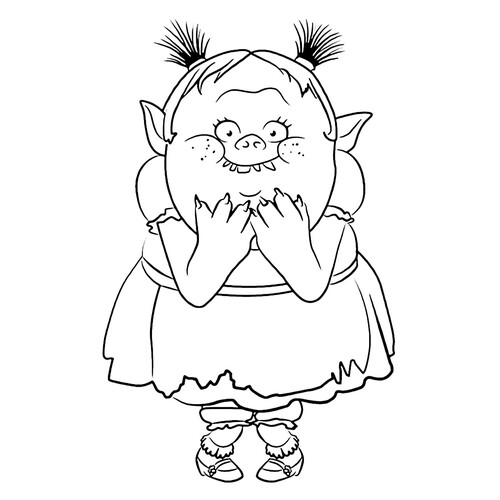 涂色页:害羞的小家伙(Тихоня) 免费可打印《魔发精灵》(Trolls)涂色页涂色页