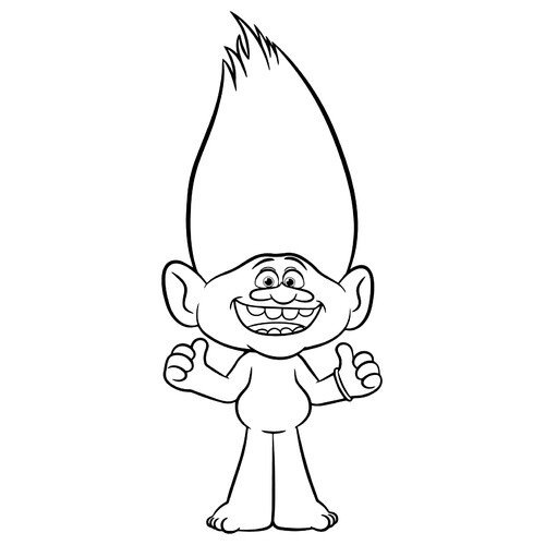 着色页:宝石巨魔(Troll Алмаз) 免费可打印《魔发精灵》(Trolls)涂色页涂色页