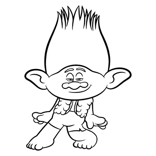 涂色页:小精灵彩色(Тролль Цветан) 免费可打印《魔发精灵》(Trolls)涂色页涂色页