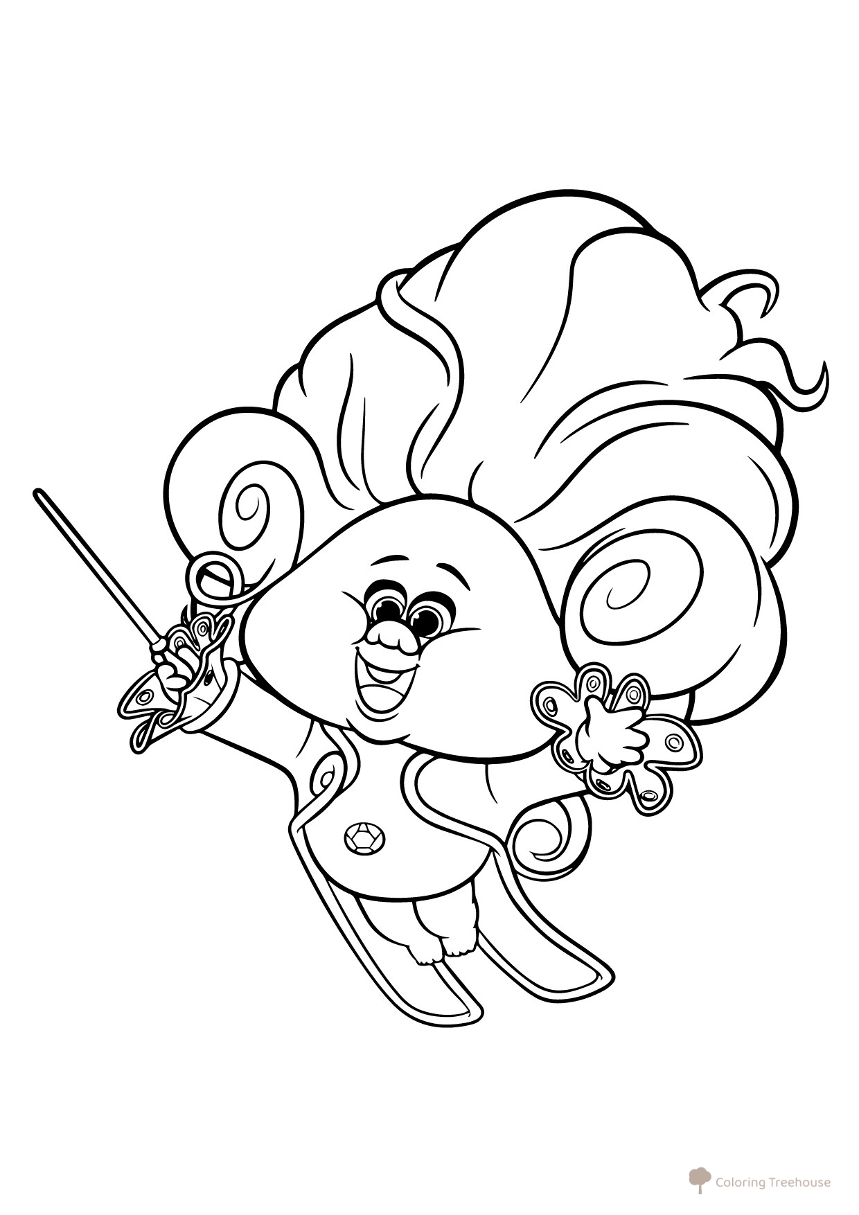 Рasкраска «Король Тролль» (Тролльцарт) dibujo para colorear gratis de Trolls and Trolls World Tour Coloring Pages