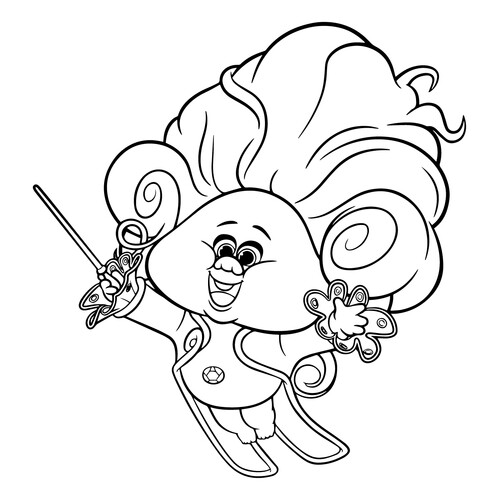 涂色页:巨魔之王(Trolls) 免费可打印《魔发精灵》(Trolls)涂色页涂色页