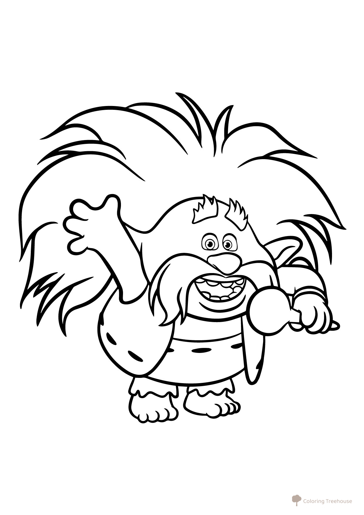 Poppy's Dad Coloring Page (Trolls) free printable Trolls and Trolls World Tour Coloring Pages coloring page