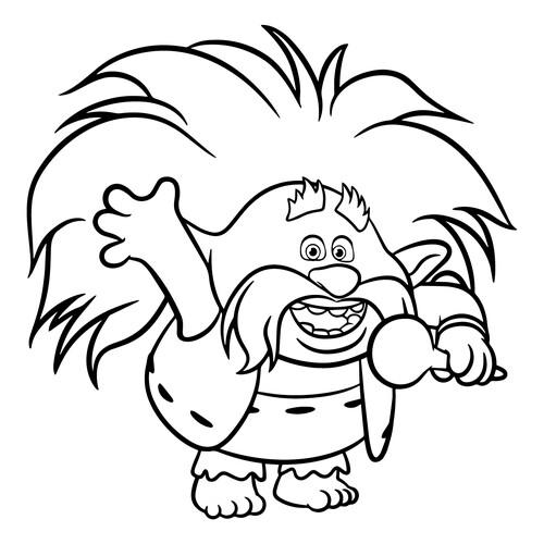 填色页:小花爸爸巨魔(Troll 爸爸 玫瑰) 免费可打印《魔发精灵》(Trolls)涂色页涂色页