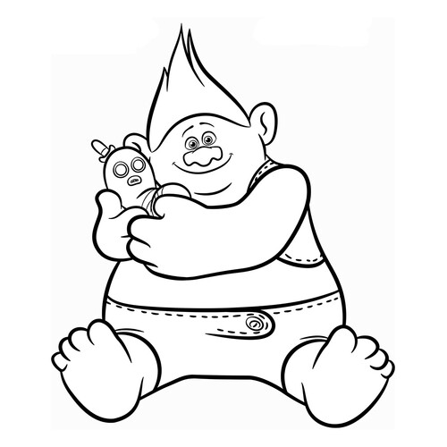 着色页:健康大力士和好伙伴 免费可打印《魔发精灵》(Trolls)涂色页涂色页